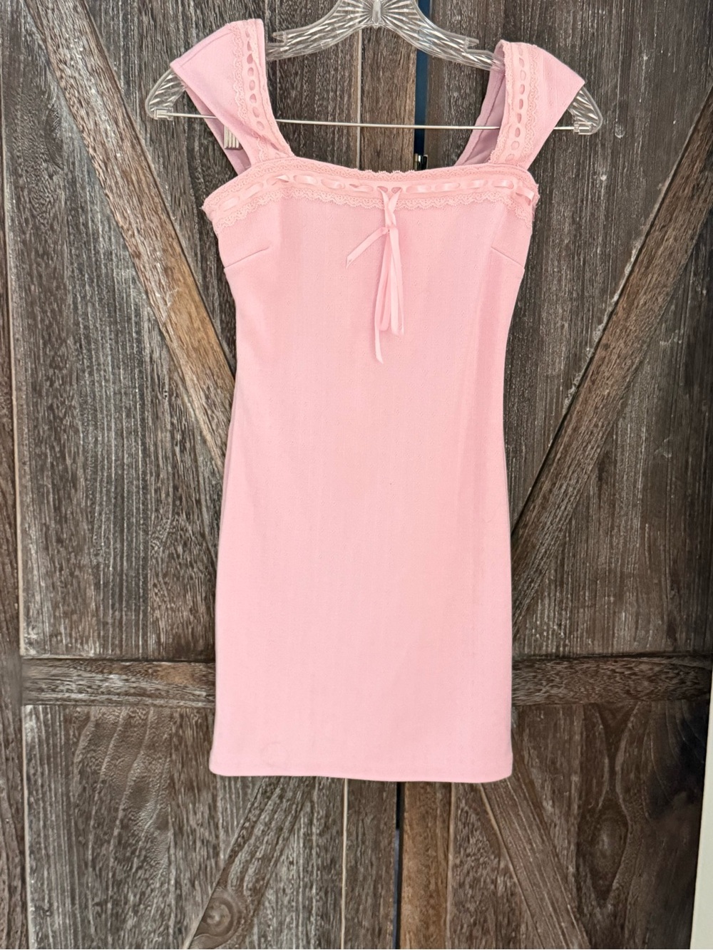 Forever 21 Pink Lace-Trim Mini Dress XS
